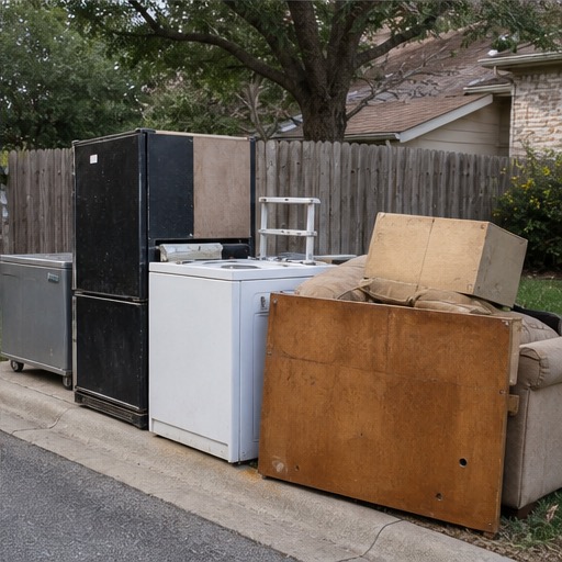 Junk removal crew loading items