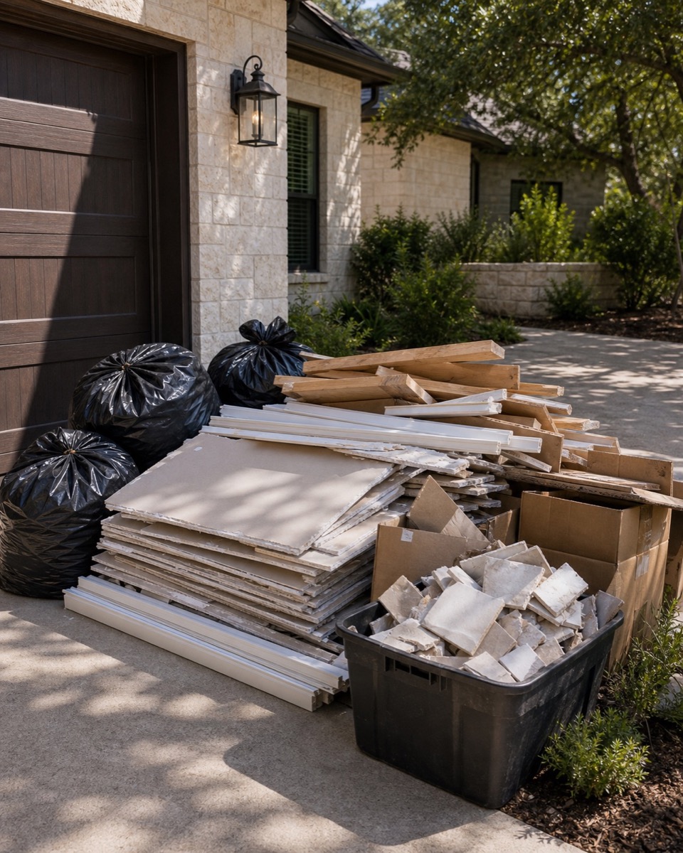 Construction debris pile